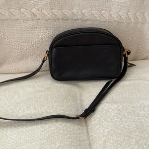 J Crew black leather crossbody handbag. Like new.